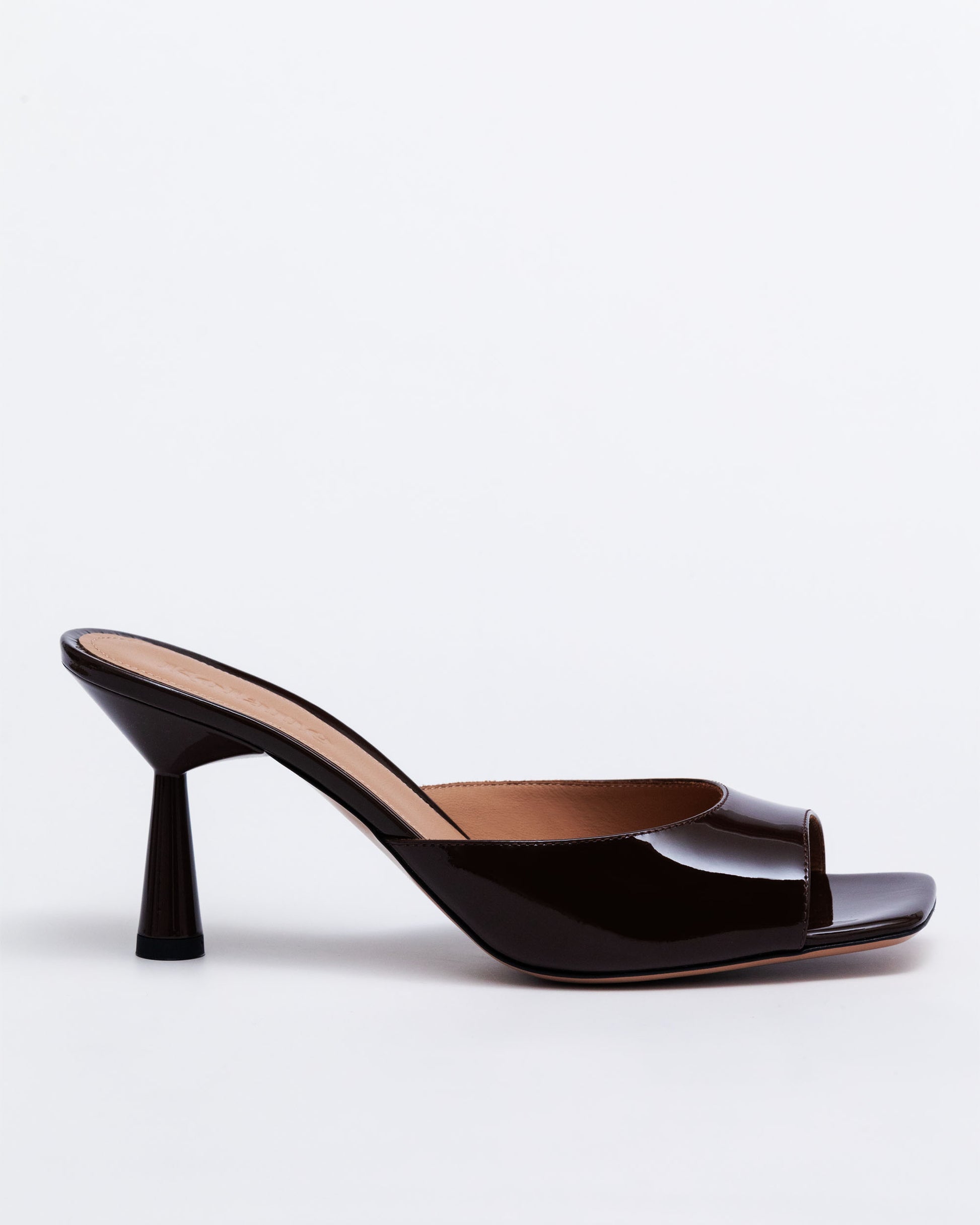 Mules en cuir marron pour femme avec talon de 9,5 cm - Made in Italy - MY249 CAFFE - France Mules en cuir marron pour femme avec talon de 9,5 cm - Made in Italy - MY249 CAFFE - France